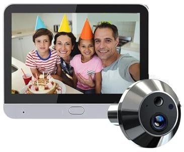 VEKELETE 4.3 Inch Baby Monitor Tuya Smart Life Home 5MP WiFi Digital Peephole Door Eye Video Camera Home Security NightVision Video Viewer(Door Camera)