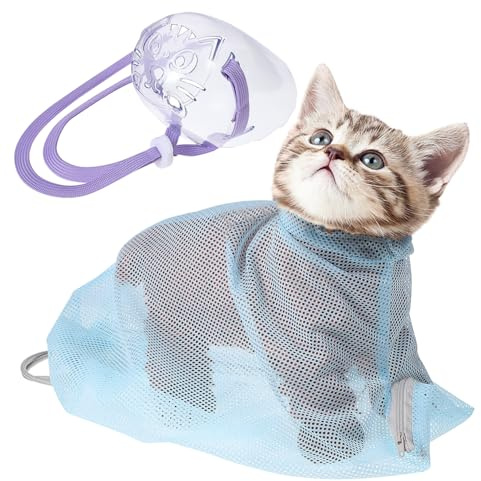 Gatuida Katzenwaschtasche Mit Verstellbarem Design Atmungsaktivem Netzmaterial Zur Einfachen Pflege Und Reinigung Für Katzen Kratzfest Und Bequem