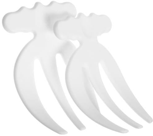 CIYODO 2 Piezas Tenedores para Ensalada Reutilizables Color Blanco Diseño Ergonómico para y Servir Herramienta Práctica para Cocina Aptos para Ensaladeras y Uso Diario
