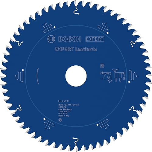 Bosch 1x EXPERT Laminate Kreissägeblatt für Kapp‑ und Gehrungssägen (für Laminat, Ø mm, Professional Zubehör kabelgebundene Kapp- und Gehrungssäge)