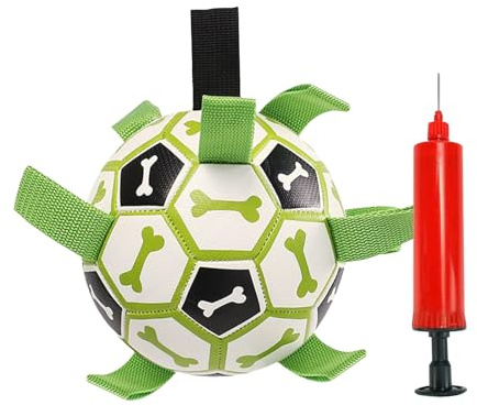 Dog Ball Tags - Tug of War Football | Giochi per il cantiere per animali domestici, Buster di noia all'aperto, giocattolo d'acqua per cuccoli indistruttibili, accessorio per cuccioli per cuccioli di