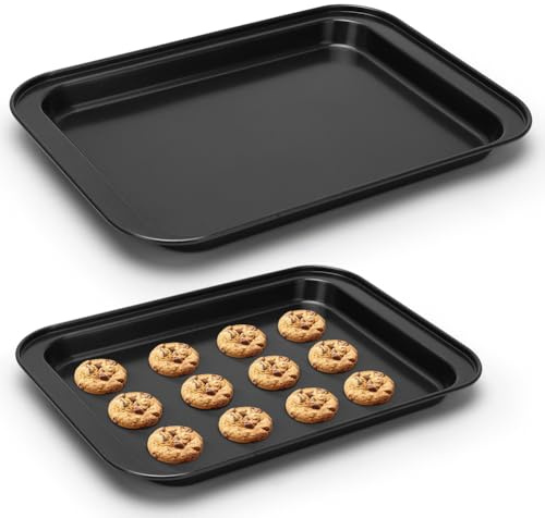 Tutamaz Baking Tray Non-Stick Coating Baking Mould Rectangular Baking Tray Extendable Cake Tray for Baking Baking Baking Trays Cooking and Serving Baking Tray Rustproof 2 Pieces