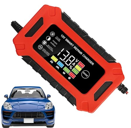 Caricabatteria Per Auto Portatile - Mantenitore Di Batteria Intelligente Da 12 V 6 A, Caricabatterie Di Mantenimento Automatico, Rilevatore Di Potenza Intelligente | Dispositivo Di Compensazione
