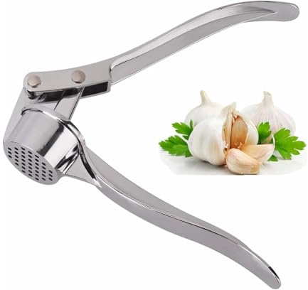 Presse-ail professionnel en acier inoxydable - Hachoir à gingembre - Facile à nettoyer et durable - Poignée ergonomique - Outil de cuisine polyvalent pour maison, café, restaurant