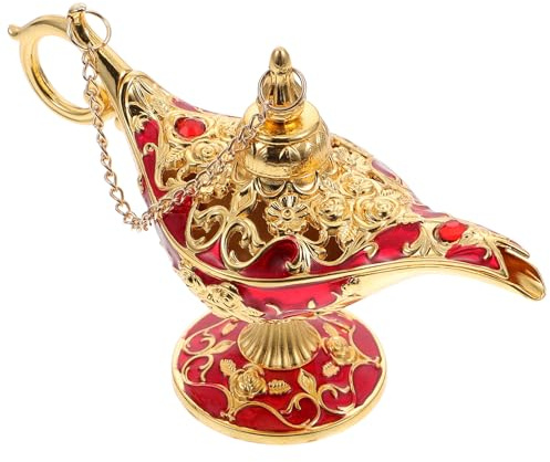 DECHOUS Ornamento Lampada in Lega di Zinco 12 CM Decorazione Vintage per Scrivania Casa Luce Decorativa Artigianale Effetto Galvanizzato Regalo Festa e Arredamento Interno