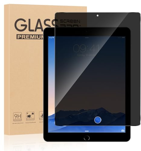 ZhuoFan Protector Pantalla Privacidad para iPad 6/5 (9,7 Pulgadas,2018/2017 Modelo,6ª/5ª Generación), iPad Air 2/1, iPad Pro 9,7 Pulgadas,Cristal Vidrio Templado Antiespía de Dureza 9H,1 Pieza