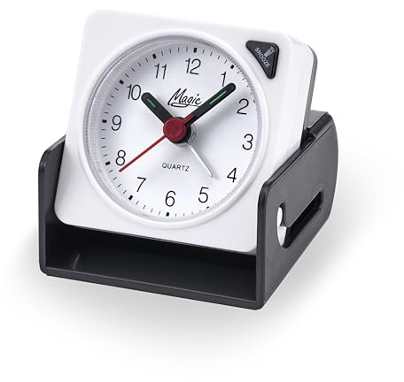 Atlanta Magic Reisewecker mit Klappetui Quarz Klappwecker Licht Snooze - 2190/0 (Weiß)