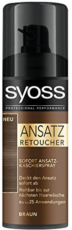 Syoss Professional Performance Ansatz Retoucher Sofort Ansatz-Kaschierspray braun, 120 ml