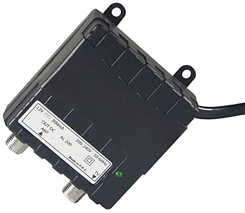 AL200 - Alimentatore per Amplificatore Antenna TV, Alimentatore 1 Uscita, Alimentatore 12 Volts 200 mA, Connettore EFFE, Progettato in Italia, Made in P.R.C.