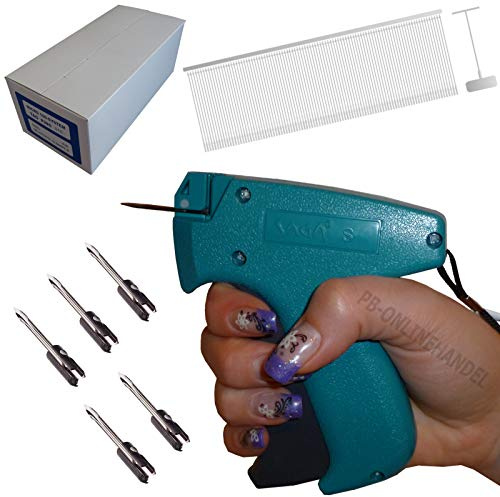 Etikettierpistole SAGA S Standard Set 4: 5.000 Fäden, 5.000 Etik., 5 Nadeln | 5.000 Etiketten, 5 Ersatznadeln, Fadenlänge 25mm, Tag Gun
