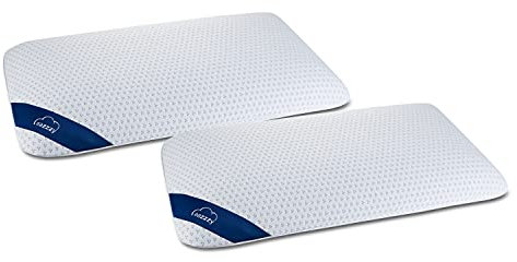 Genius eazzzy Schaumkissen 40x80 cm Höhe 10cm - Nackenstützkissen mit 2 Härtegraden + kühlender Gelschaum - Schlafkissen für Seiten- Rücken- & Bauchschläfer | im Doppelpack