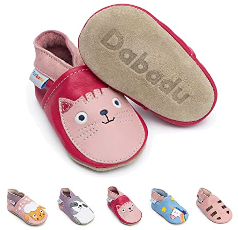 Dabadu Zapatitos Bebe en Cuero con Suela Blanda - Calzado Bebe - Patucos Bebés - Zapatos Primeros Pasos