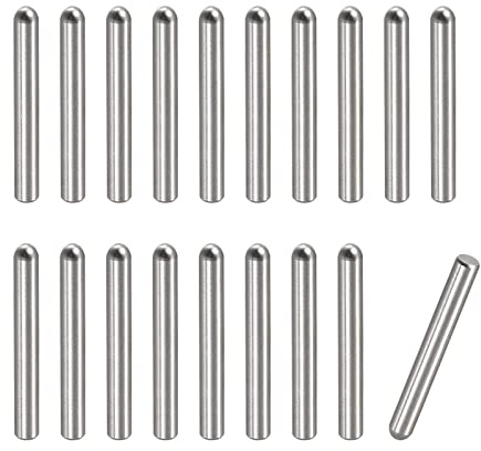 sourcing map 50 Stück Zylinderstifte Spannstifte 304 Edelstahl Rund Flach Holz Stützregale Befestigung 2x20mm