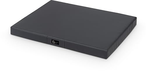 exclusive BED Hundematte Tina Grosse Mittelgroße Kleine Hunde - Hundekissen Hundebett aus Öko-Leder - Waschbar Wasserdicht Kuschelig Langlebig Abriebfest Reißfest (L | 80x60x8cm, Anthrazit)