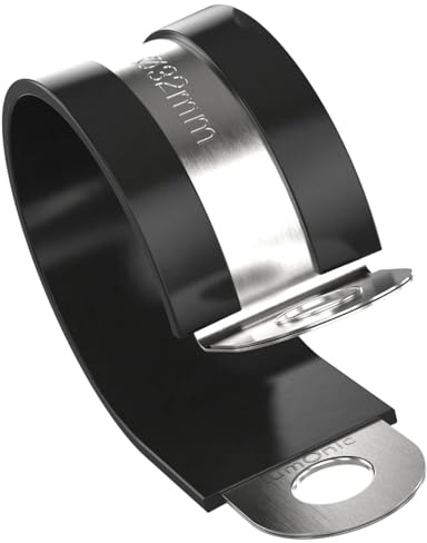 Lumonic 5x fascette per tubi da 32mm con inserto in gomma in acciaio inox V2A I fascette per cavi da avvitare I fascetta per tubi 32mm, fascette per t