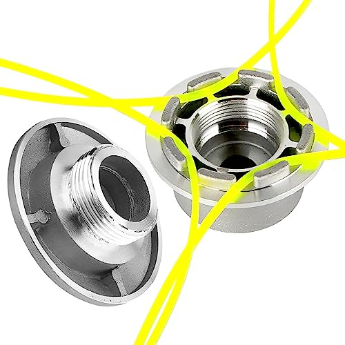 AluminiumTete Debroussailleuse, ACTOYS Tête de Ligne en Aluminium, Tête Coupe Bordure Universel, Tête de Debroussailleuse avec 4 Lignes,Tête de Coupe-Herbe en Aluminium, Tête Faucheuse