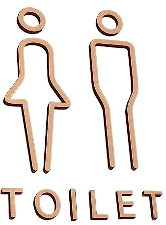 perfk 2 Pezzi Toilette Cartello Segnaletica Decorazioni Antiche Bagno Ristorante Bagno Hotel Nessuna Perforazione Muro Bagno Uomo Donna Bagno, Oro