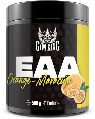 GYM KING EAA 500g Pulver Dose Essentielle Aminosäuren (Orange Maracuja)