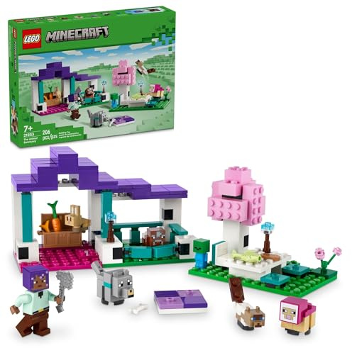 LEGO Minecraft 21253 The Animal Sanctuary Building Set, Gaming Spielzeug für Mädchen und Jungen ab 7 Jahren, Geschenk für Gamer und Kinder, Ziegelmodell des Plains Biome mit beliebten Minecraft