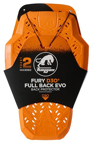 Furygan Full Back Fury D3O EVO – Level 2 zugelassener D3O-Rückenprotektor – zertifizierter Motorradschutz – Leichter, Flexibler Komfort – Belüftungssicherheit, Orange Version 2024