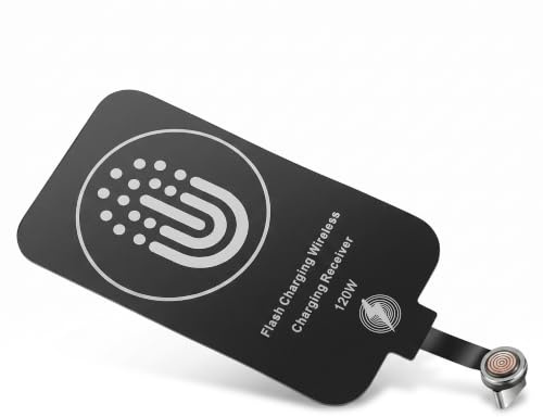 Kabelloser Ladeempfänger Adapter, 120 W USB C Magnetischer Dual Purpose Wireless Ladegerät Adapter, 10 W Dünner Kabelloser Ladeempfänger für A51 A20E