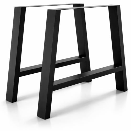 Magnetic Mobel Lot de 2 Patins de Table en métal Noir Anthracite, Or et Blanc, en profilés 60/80 x 72 cm | Table, Bureau, loft Stil-Good Design (Noir)