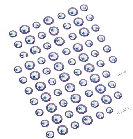 Hoement 2 Sheets Evil Eye Nail Art Stickers Wear Nail Art Stickers for Women Decorative Nail Decals for Gel Nails for Theme Parties Cosplay