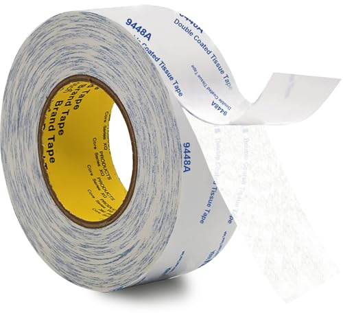 Rusoz Doppelseitiges Klebeband Dünn 9488A, Transparent Montageband Starkes Dünn Wasserfest Hitzebeständig 15 mm Breit, 50 m Lang, 0,15 mm Dick Für Basteln, Dekorieren