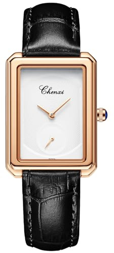 JewelryWe Orologio da Polso Analogico da Donna: Orologio Piccolo Cinturino in Pelle, Orologio Quadrato senza Numero Impermeabile Idee Regalo per lei
