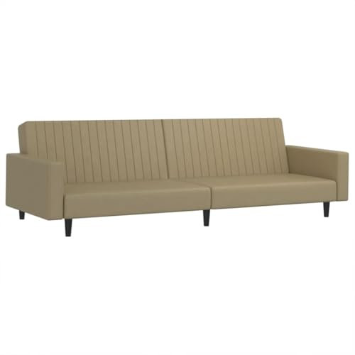 HETFTJN Recamiere Wohnzimmer Couch Bigsofa Camping Sofa - Schlafsofa 2-Sitzer Cappuccino-Braun Kunstleder für Büro Hotelzimmer Jugendzimmer Relaxationsraum