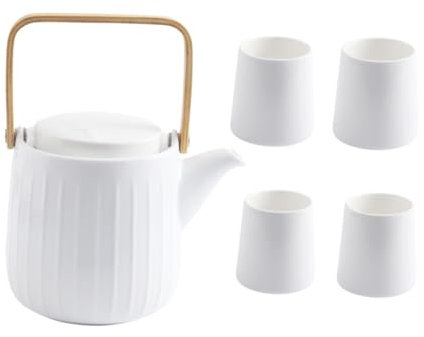 PRETYZOOM Juego De Té De Cerámica 4 Tazas Para Bebidas Diseño De Asa Fácil De Transportar