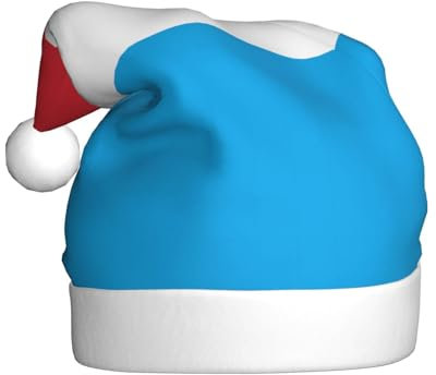 WBQLSL Luxemburger Flagge Erwachsene Weihnachtsmütze 39,9 cm hoch Plüsch Weihnachtsmütze Unisex dekorative Mütze Weihnachtsmann Weihnachten Halloween Party
