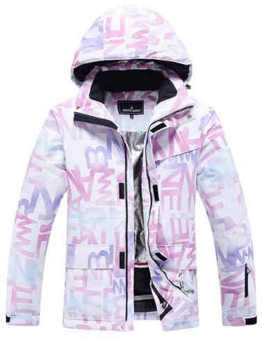 Tuta da sci invernale da donna giacca da snowboard pantaloni da neve vestiti da trekking tuta da neve giacca lettera M, Giacca Lettera, M