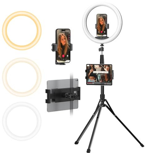 UBeesize 12 Ring Light with 74 Extendable Tripod Stand & iPad, Phone Holder, LED Circle Light with Phone,Tablet Holder for Video Recording, Photography, Live Stream, Makeup, Webcam, TikTok, YouTube