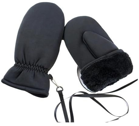 Hyuwdai Warme Winter-Fingerhandschuhe für Herren, dickes Futter, Outdoor-Skifahren, wasserdicht und kältebeständig, Damen-Motorrad-Reithandschuhe (L)