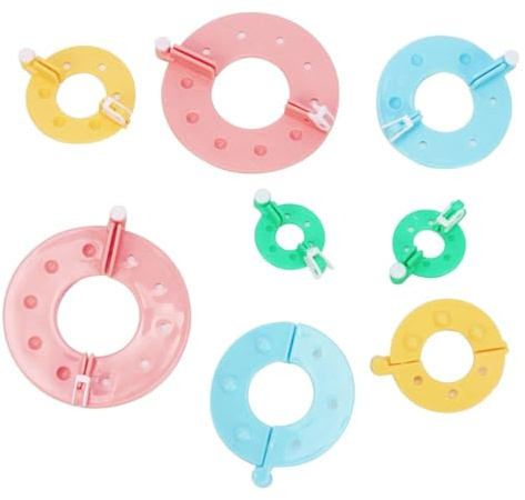8 Pezzi Strumenti Artigianali Pompon, Kit Realizzare Pompon, Strumenti Realizzare Pom Pom, Creatore Pom Pom, Strumento Pom Pom Mano, Macchina Pompon Maglia, per Maglia Artigianato (Quattro Colori)
