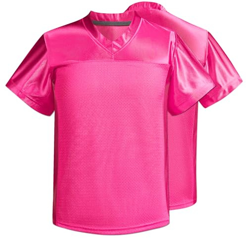 Repawu Maillot de football vierge en maille pour homme - Maillots d'entraînement athlétique pour adultes - Tailles S à 2XL, rose, Taille M