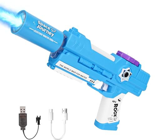 Wasserpistole Elektrisch für Kinder Erwachsene Automatische Burst Wasserspritzpistolen Große Reichweite mit Licht, Reichweite von bis zu 10 M, Schwimmbad Party, Wasserspielzeug Erwachsene Kinder