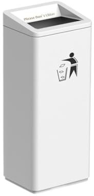 BOGAZY Papelera Cubo De Basura For Exteriores, Cubo De Basura Comercial, Cubo De Basura For Uso Doméstico, Contenedor De Residuos Industriales Basura Contenedor(White)