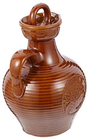 CIYODO Jarra De Cerámica Vintage Para Servir Vino 500 Ml, Contenedor Portátil De Barro, Hervidor De Cerámica Para Restaurante y Hogar, Uso En Mesa y Bar, Recipiente Para Beber Wine