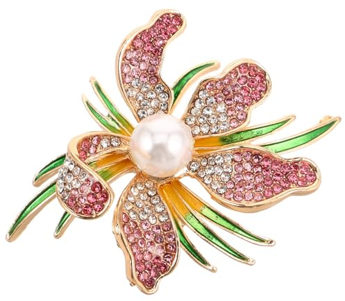 Healeved Broche Orchidée Avec Perles Artificielles Élégante Broche à Revers Pour Robes Et Cardigans Pour Rehausser Importe Quelle Tenue