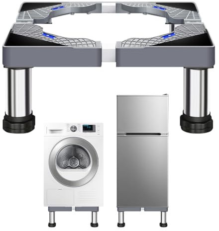 CEWROM Base Ajustable para Lavadora y Secadora con 4 Patas, Pedestal Resistente hasta 200 kg, Compatible con Frigorífico, Secadora y Congelador (40-60 cm)