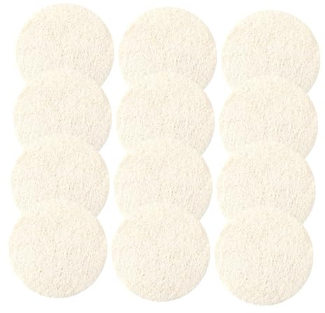 VALICLUD 12 Stück Peeling Luffa Gesichtspads 5,5cm Natürlicher Sanfter Reinigungsschwamm Wiederverwendbar Für Make up Entfernung Und Tiefenreinigung Geeignet Für Reisen