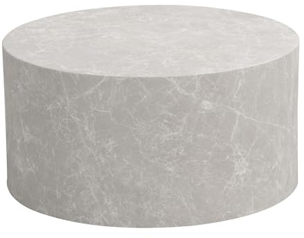 FineBuy Couchtisch MONOBLOC Rund 60x60x30 cm Stein-Optik Sandfarben