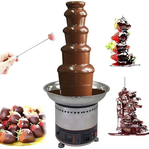 Chocolate Fountain Machine, Electric Melting Waterfall for Cake Shops, Hotels, Parties, 6 Layers
