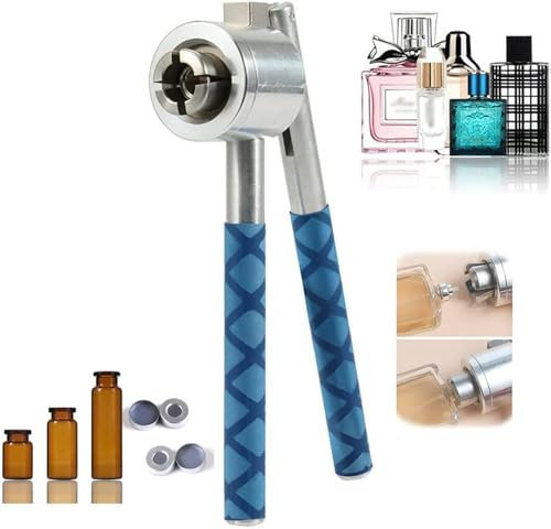 Crimpadora manual de perfume, máquina selladora de botellas para viales de perfume de 13 mm a 20 mm, crimpadora de viales abatible para botellas de perfume