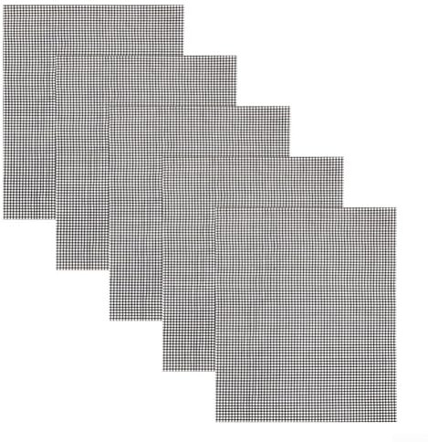Set of 5 Non BBQ Grilling Mats Perfect for Easy Cleaning and Custom Fit (Black5pcs)