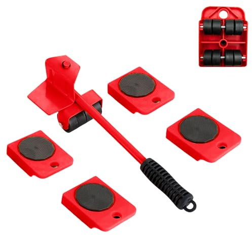 Transportador de Mobiliario. Elevador de Carga con Ruedas. Herramienta de Elevación de Muebles. Ruedas para Transportar en Hogar, Mudanzas, Almacén. Set de Transporte de Objetos hasta 150 Kg.