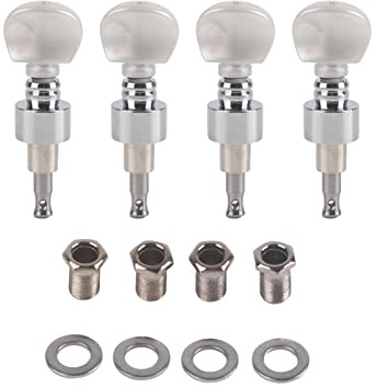 Mtlavishness Banjo-Stimmgerät mit Getriebe, elegant und praktisch für das Spielen von Musikinstrumenten, aus silberner Zinklegierung, Zelluloid-Material, 4-teiliges Set