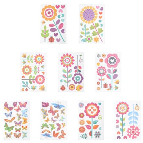 Operitacx 9feuilles Stickers Muraux Fleuris Été Autocollants Muraux Floraux Décorations Pour Fenêtres Et Murs Autocollants De Fleurs Pour Chambres Et Salons